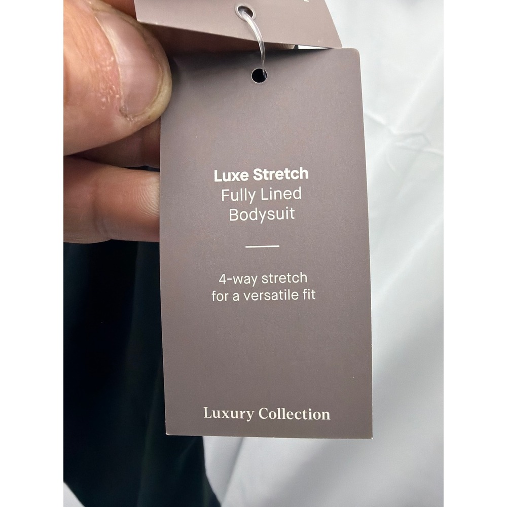 Auden Luxury Collection Luxe Stretch Fully Lined Bodysuit Black M 023102588 - Picture 5 of 6